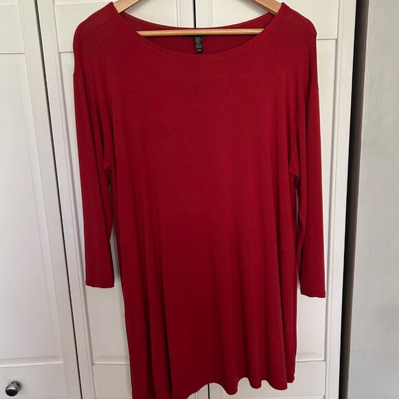Eileen Fisher Drapey Round Neck Top-M - Picture 1 of 6